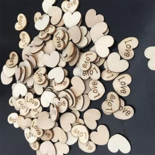 1000pcs/lot wooden heart confetti for Craft Wedding Party favor baby shower Decor DIY table crakers scatter sprinkles