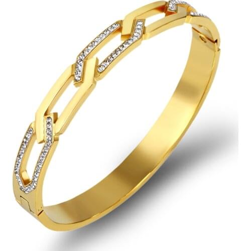 2021 Luxury Hollow Cross CZ Crystals Bracelets Bangles For Women Men Stainless Steel Bangle Jewelry Fashion Cuff Bracelet Gifts