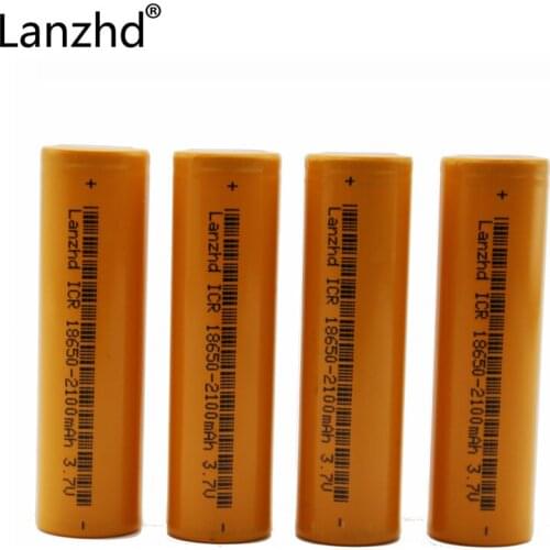 4PCS 18650 Battery ICR18650 Rechargeable batteries Original Li-ion battery 3.7V 2100mAh For Flashlight batteries Lithium Li-ion