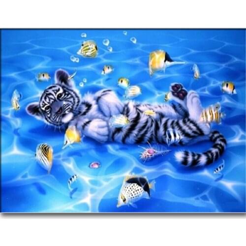 5D diamond painting Little Tiger diamond embroidery rhinestones icons diamond mosaic sale Cross stitch Home decorations Crafts