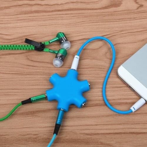 SIANCS Audio Adapter Converter Multi 1 Male to 2 3 4 5Female Cable 5 Way Port Headphone Earphone Audio Splitter Lead Adapter