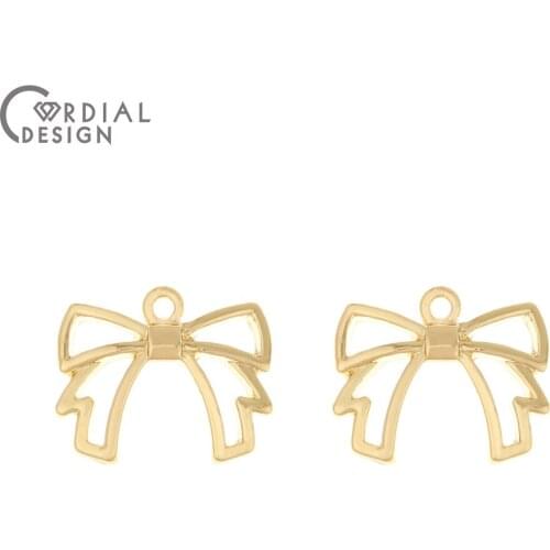 Cordial Design 100Pcs 17*21MM Jewelry Accessories/DIY Charms/Bowknot Shape/Pendant/Hand Made/Earrings Findings & Components