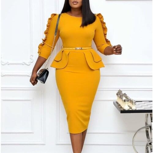 Bodycon African Dresses for Women Pencil Robe African Femme Bandage Dress Dashiki Kaftan Dress Africa Plus Size Boho Clothing