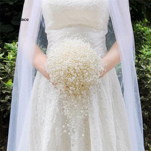 Lovegrace Bouquet Bride Wedding Flower Fake Pearl Bouquet Bridesmaid Party Prom Wedding Supplies Boutonniere and Wrist Corsage