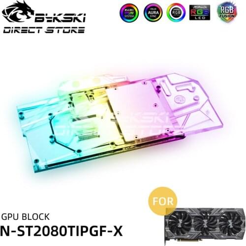Bykski ARGB GPU Block Water Block RTX2080TI 8G D6 PGF OC Video Cards Block Cooler PC Watercooling VGA block N-ST2080TIPGF-X