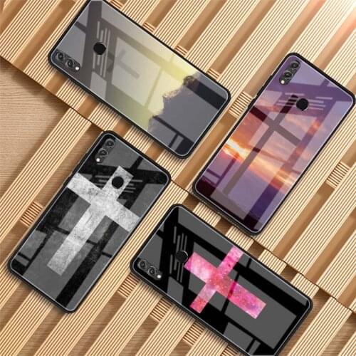 Jesus Cross Tempered Glass Phone Case For Huawei P20 P30 P40 P40 Lite Pro Psmart Mate 20 30 Cover Shell