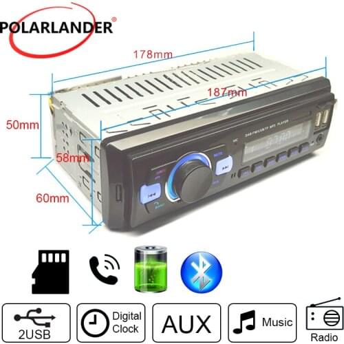 1 Din Bluetooth 4.2 Hands-Free ISO Interface DAB Digital Radio MP3 / WMV / APE / FLC U-Disk FM Dual USB Car Radio 12V TF