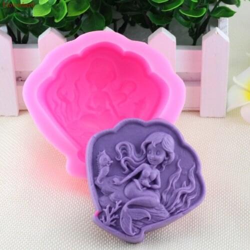 Mermaid Shape Silicone Mold Handmade Soap Mold Fondant Cake Mold DIY Chocolate Candy Mold Cake Decorating Tools Kitchen Bakeware