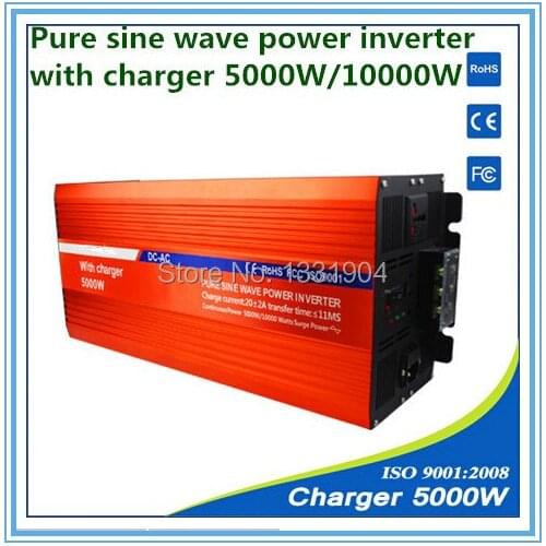 12V to 220V 5000W Pure Sine Wave Power Inverter With Buildin Charger with Automatic Transfer for solar inverter, car inverter