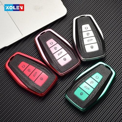 New Leather + TPU Car Remote Key Full Cover Case Fob For Geely Coolray 2019-2020 Atlas Boyue NL3 Emgrand X7 EX7 SUV GT GC9 Borui