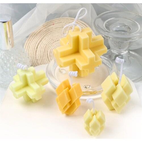 Square Cone Silicone Candle Mold Diy Multilayer Aroma Cross Square Soap 3d Stereo Decor Plaster Supplies Crystal Cinnabar Mould