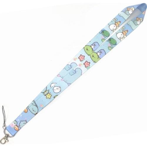 Hot Kawaii Sumikko Gurashi Lanyards Keychain Japanese Corner Creature Baby Blue Cartoon Webbing Hang Rope Key Chain Kids Jewelry