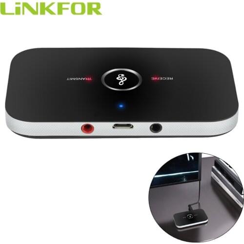 LiNKFOR Wireless 2 in1 Bluetooth Stereo Audio Music Transmitter and Receiver 3.5mm RCA Bluetooth Wireless Adapter For HDTV