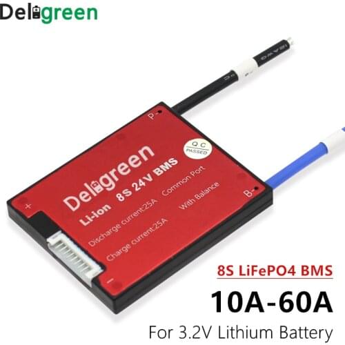 8S 24V LiFePO4 BMS 15A 20A 30A 40A 60A BMS for Lithium Li-ion LiFePO4 battery pack for electric bicycle and scooter and tools