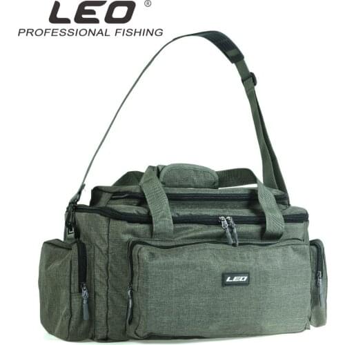 LEO Multifunctional Lure Pack Fishing Tackle Bag Canvas Lure Messenger Pole Package 3 Layer Fishing Bagfor Outdoor Activities