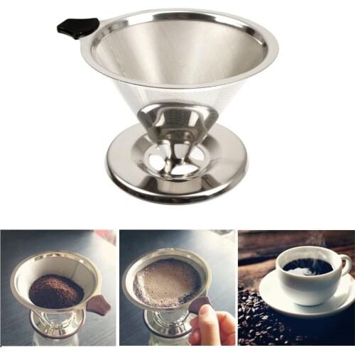 Reusable Coffee Filter Stainless Steel Holder Metal Mesh Funnel Baskets Coffee Filters Dripper Drip Coffee Filter Cup 3style