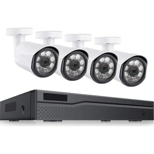 Outdoor cctv 4 port or 8 port Hd 1080p 2mp ip poe security camera system 8ch nvr kit 48v