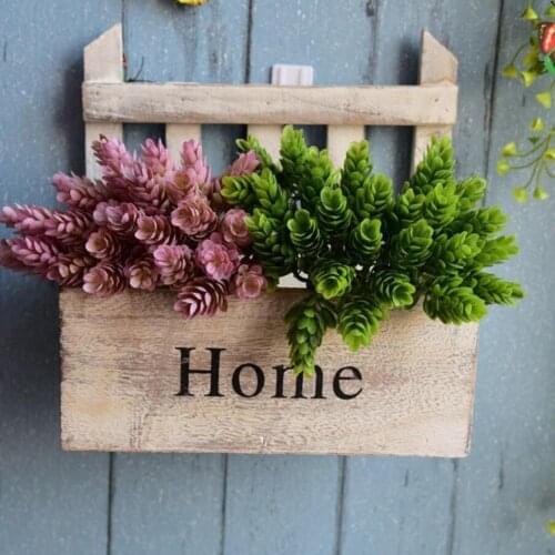 Idyllic Style Handmade Wooden Plant Wall Hanging Flower /pot Hanger For Home Decoration Wall Decoration Countyard Garden