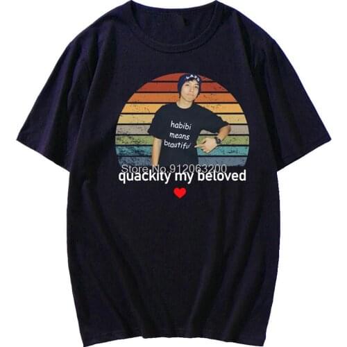 New Top Quackity My Beloved T- Shirts Funny Geek Casual Tops Tee Homme EU Size Breathable Tee Couples Streetwears