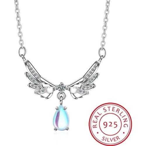 Newest Exquisite Zirconia Cross Full Crystal Angel Wings Pendants Necklaces For Women Valentines Day Present S-N07
