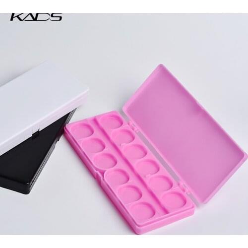 KADS 12 Grids Nail Color Paint Palette Tray Dish Nail Art Gel Polish Drawing Color Mixing Holder DIY Painting Display Tools