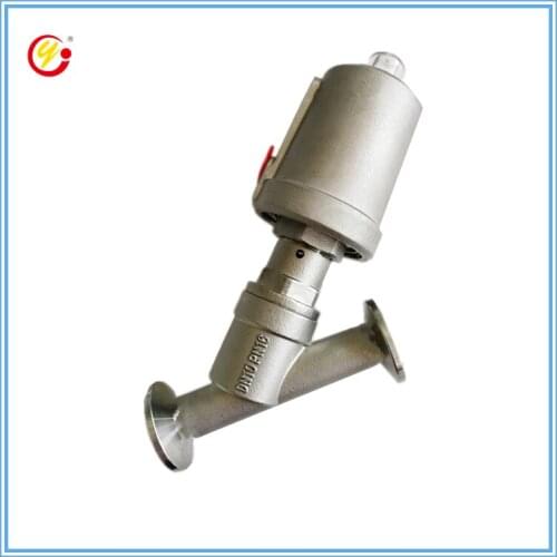 Stainless Steel 304 Clamp Type Pneumatic Angle Seat Valve DN10 Corrosion-resistant Normally Closed Filling Valve