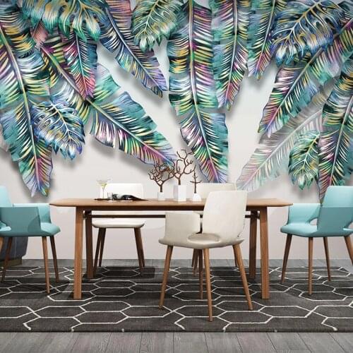 Custom 3D Photo Wallpaper Tropical Plant Leaves Modern Fresco Bedroom Restaurant Living Room Sofa TV Background Mural Wall Paper