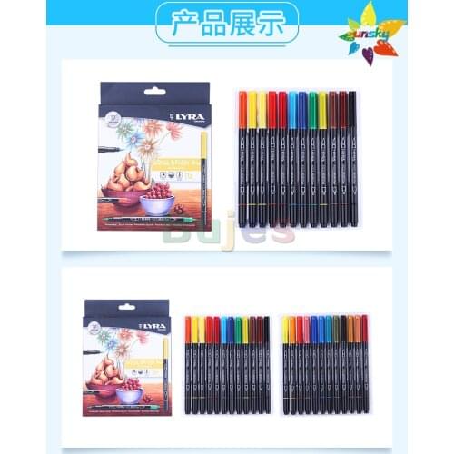 12 24 color germany lyra Professional drawing art marker double head brush dul color pen painting supply watercolor pen set