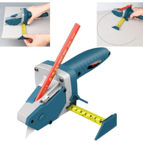 Handheld Gypsum Board Cutting Tool Drywall Cutting Artifact Tool with Tape Measure Woodworking Scribe Cutting Board Tools