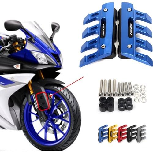 With Logo For Yamaha r125 YZFR125 YZF-R125 Motorcycle CNC Aluminum mudguard side protection block front fender anti-fall slider