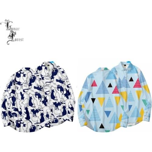 Cute Flamingo Cat Fruit 3D Print Unisex Shirt Women/Men Casual Long Sleeve Cool Loose Button Streetwear Overclothes Oversize 6XL