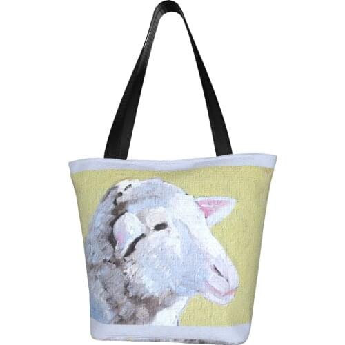 Lamb Shopping Bag Female Fashion Handbags Aesthetic Polyester Outdoor Bags