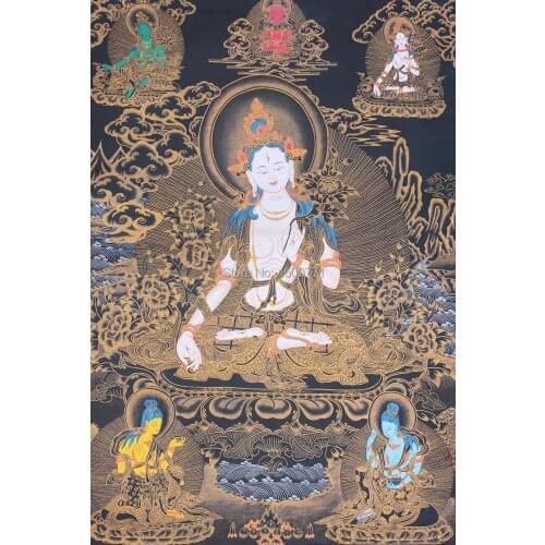 Tibet Tibetan Buddhism Tibetan Thangka painting painting exquisite hand-painted statues White Tara Tibetan framed print