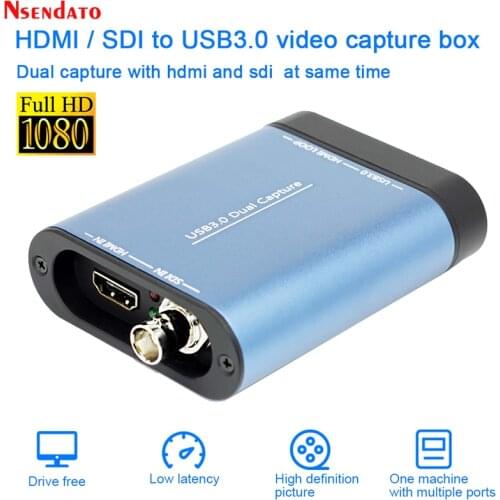 USB3.0 60FPS DUAL SDI HDMI USB3.0 Video Capture Grabber Game Live Streaming Broadcast Recording Box for OBS vMix Wirecast Xsplit