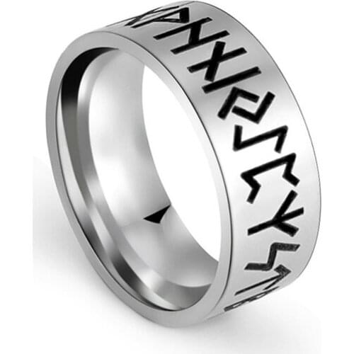 Vintage Viking Rune Amulet Rings for Men Fashion Stainless Steel Punk Finger Ring Retro Norway celtic Hip hop Ring Party Jewelry