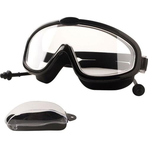 Waterproof Anti-fog Swimming Glasses Elephant Earplugs Swimming Glasses Childrens Large Frame Swimming Glasses