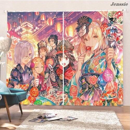 2 Panels/Set Fate/Grand Order Window Curtains Blockout Fabric Drapes Darkening Thermal Insulated For Living Room Bedroom Teens