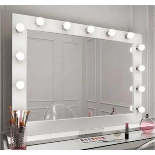 Modern Coiffeuse Mirror Illuminated Backstage Makeup Mirror 85x65 cm