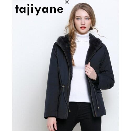 Women Clothes Winter Natural Rex Rabbit Fur Lining Coat Woman Hooded Parkas Female Short Fashion Clothing Casaco TN210