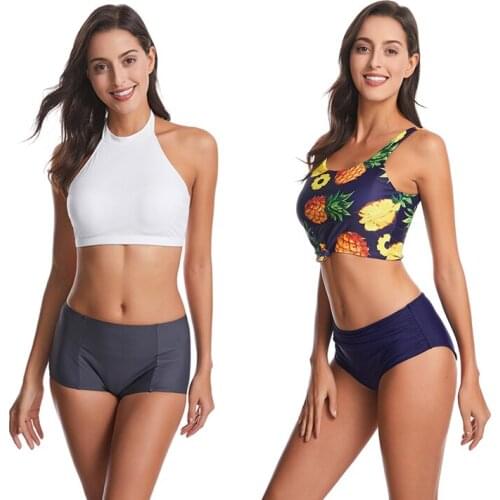 Sexy May Separate Swimsuit Bikini Women Woman Push Up High Waist Womens Swimming Suit Girls Beach Bathing Big Breast Swimwear