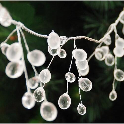 1.4 Meters Clear White Grape-shaped Cluster Garland For Christmas Holiday Party Birthday Baby Shower Venue Hanging Decoration