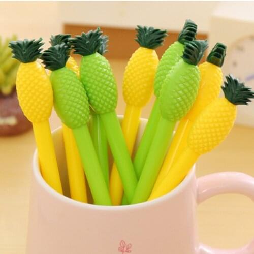 1PC 0.38mm Creative Cute Kawaii Pineapple Gel Pen Signature Pen Escolar Papelaria School Office Stationery