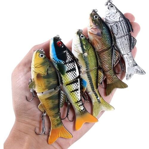 1PCS 100mm/18g Multi-section Underwater Vibration Fishing Lure Crankbaits 3 Segment Wobblers Artificial Sinking Pesca Hard Bait