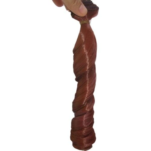 1 pieces doll Hair 15*100cm Natrual Brown Red Color Curly Wig for BJD Doll hair