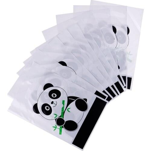 20pcs Cute Panda Cartoon Biscuit Bag Plastic Candy Cookie Food Cake Bags Box Gift Packaging Bag Wedding Party Decor Supply