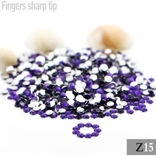 1000pcs 3mm SS12 Round Fashion Glitter Nail Art Rhinestone Violet Crystal Decoration Rhinestones Beads Nail DIY Z15