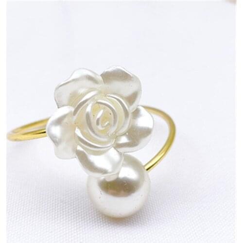 12 / PCS New Pearl Rose napkin buckle simple napkin ring napkin ring manufacturer wholesale