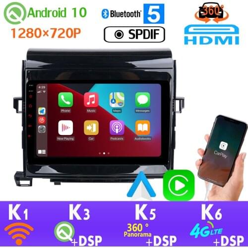 1280*720P Android 10 For Toyota Alphard 360 Panoramic Camera Car GPS Radio Player SPDIF 4G LTE WiFi CarPlay HDMI auto Head Unit