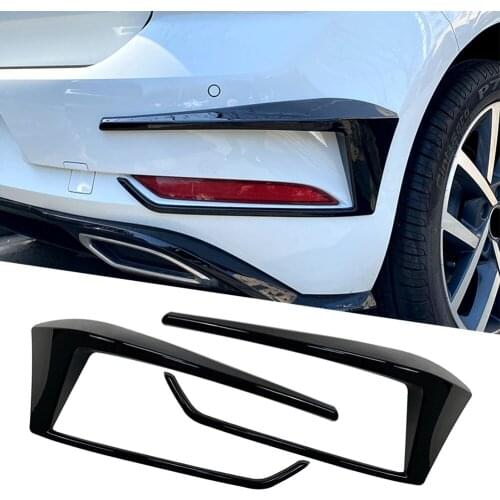 2Pcs For VW Golf 7.5 Mk7.5 2016 2017 2018 2019 Rear Bumper Spoiler Fog Light Cover Gloss Black ABS Car Accessories Decoration
