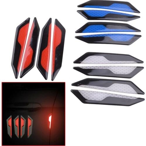 4pcs/Set Universal Safety Reflective Tape Car Door Edge Guard Sticker Decal Open Warning Mark